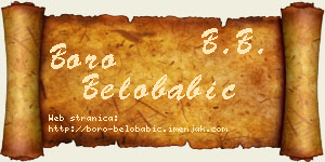 Boro Belobabić vizit kartica